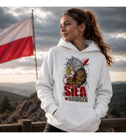 Damska bluza z kapturem SIŁA W NARODZIE